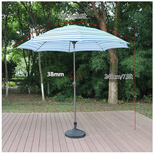 ARGENTFLUX 9ft/270cm Large Garden Parasol Round Outdoor Patio Umbrella with Tilt and Crank, Sun Shade Parasol, Green/White Stripes