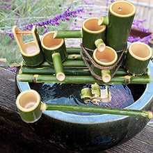 ERoomQ Bamboo Fountain Decor,Garden Water Feature Water Spout with Water Pump,Bamboo Spoon,Water Wheel,Small Bucket,Garden Decoration,Waterfall(100cm)
