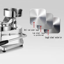Dntum Commercial Hamburger Patty Press Maker, 4 Inch Stainless Steel Burger Patty Maker, Manual Grill Burger Press Tool, Hamburger Forming Processor, for Home, Restaurant