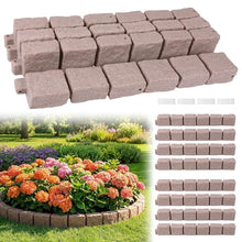 Faux Stone Landscape Edging Decorative Stone-Look Garden Border with 24 Pieces Spikes for DIY Outdoor Yard Landscaping