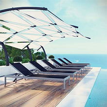 Pemberly Row Modern Aluminum Patio Chaise Lounge Set of 6 Black