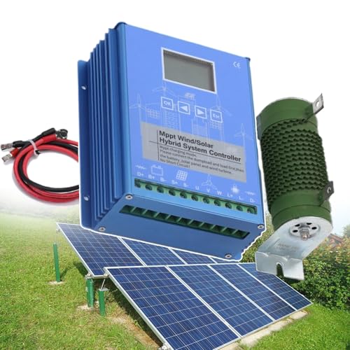forplubossmmp Wind-Solar Hybrid Power Generation Controller, 24V/48V with Dump Load Wind Turbine Generator Solar Panel Auto Regulator Renewable Energy Controllers - Wind<1200W Solar<1000W