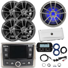 Enrock Marine Infinity PRV-315.2 Bluetooth AM/FM Radio Receiver with 4x 6.5" Speakers, 10" Subwoofer, 5-Channel Amplifier, and Accessories Chrome