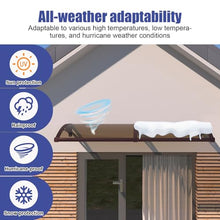 Awning for Door 40x160 Inch, Awnings for Doors with Separate Drainage, Polycarbonate UV Rain Snow Protection Window Awnings for Patio, Outdoor Canopy for Porch