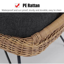 KPHYMOD 3 Pieces Outdoor Patio Furniture Sets, Manual Weaving PE Wicker Rattan Balcony Conversation Sets with Cushion and Table (Size : Style A)