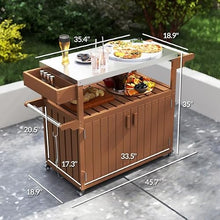 Outdoor Grill Cart with Stainless Steel Tabletop & Storage Cabinet