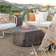 Elementi Columbia Concrete Fire Pit 42" x 42" Outdoor Patio Firepit Includes Lava Rocks Modern Fire Pits & Outdoor Fireplaces for Garden, Deck, Indoor & Outdoor Heating