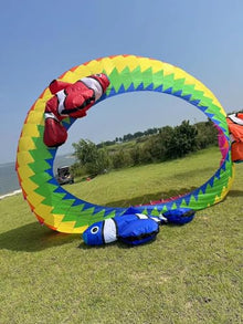 TiffySkyKite Giant 20 Ft Inflatable Ring Kite with Clownfish Design Colorful