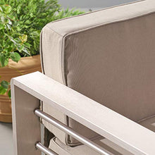 Misc Outdoor Aluminum 2-Piece Set with Cushions by Brown Silver Modern Contemporary Fabric Glass Cushion Included Water Resistant Weather