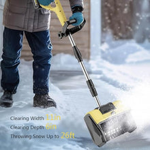 Powerfull Snow Blower, Efficient Snow Thrower with Directional Plate, Retractable Pole, Cordless Electric Snow Blower for Patio, Deck, Driveway(Two Battery)