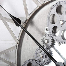NUHSLF Classic Outdoor Garden Wall Clock, Large Gear Rolling Wall Clock Garden Clocks Outdoor Waterproof Iron Roman Numeral Clock Outside Clock Outdoor Wall Clock Indoor Outdo