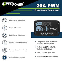 ExpertPower 200W 12V Solar Power Kit | 12V 20Ah LiFePO4 Lithium Battery | 200W Mono Rigid Solar Panels, 20A PWM Solar Charge Controller | RV, Trailer, Camper, Marine, Off Grid, Solar Projects