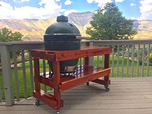 JJGeorge Long Table for Large Big Green Egg – Includes Table Cover