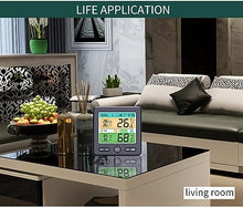 JDXQBLD Digital Thermometer, Hygrometer, Weather Station, Large LCD, Indoor Flower, All Time, Temperature, Humidity, Monitor, Alarm Clock,White