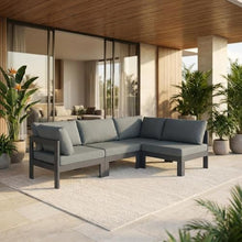 Outdoor Escape Gray Fabric Outdoor Patio Modular Sectional, Weather-Resistant Material, 17-Inch Seat Height, 21-Inch Seat Depth