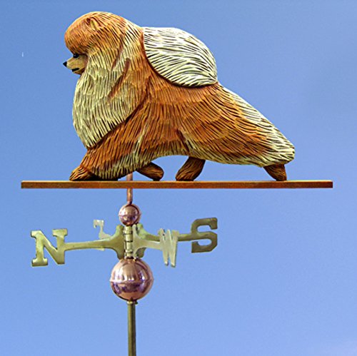 Pomeranian Hand Carved & Painted Weathervane Orange, 32 Inch (+$155.00), No