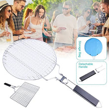 Stainless Steel Round BBQ Grill Mesh Home Roast Bacon Grill Tool Iron Barbecue Accessories Non-Stick BBQ (Color : D, Size : Round)