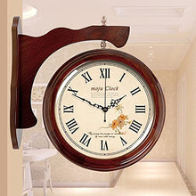 ERTTGWGF Outdoor Garden Double Sided Clock, Station with Vintage Antique-Look Wall-Mounted for Indoor Garden Beautiful Scenery