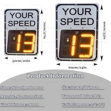 ZHPPED Solar Powered Led Speed Limit Signs, 20"x27"/24"x35" Rust Proof Aluminum Radar Speed Detector 2 Digital Speed Detector for Streets & Neighborhoods, Waterproof White-24''X35''