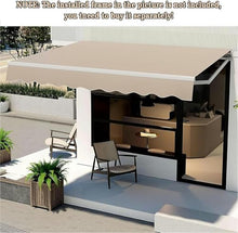 WZUOPG Manual Retractable Awning Door Window Awning Shelter Outdoor Canopy Home Deck Canopy with Manual Crank Handle（Frame Included ）