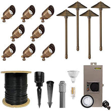 VOLT 12V Brass Bronze LED Landscape Lighting Kit (8 Spotlights, 4 Path Lights) Bronze
