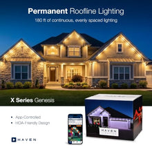 Haven Lighting X Series Genesis Roofline Kit - Permanent Outdoor House Lights - Smart App Control - HOA Friendly - Premium Plug and Play Under Roof Installation - Non-Track White, 180ft