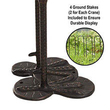 Westcharm Heavy Duty Garden Crane Pair Statue - Upright and Preening Heron Couple Metal Sculpture Set, Antique Bronze (12 lbs. Each Crane)
