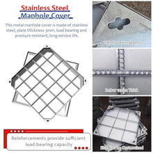 GJZDPMY Invisible Stainless Steel Manhole Covers Square Drainage Grates for Outdoor Paving Septic Pit Covers (33-41 Inches 40 x 40 cm)
