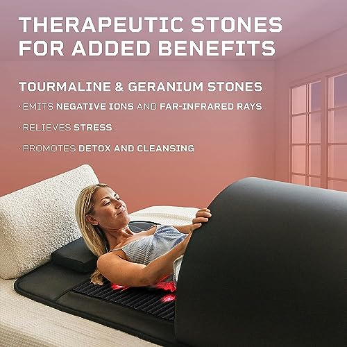 LifePro Far Infrared Sauna Dome with Red Light Therapy Stones Black