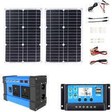 OLONETO 6000W Solar Generator Kit 12V to 220v/110v Inverter with 30A Controller + 18W/36W Solar Panel for Home Backup, RV, Off-Grid Power System(220v,B)