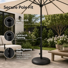 Treasure Garden 50 lb Garden Market Umbrella Base – Black Auminum Shell with Cast Iron Core – Fits 1.5 Inch Poles