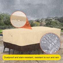 Outdoor Patio Furniture Cover 420D Oxford Cloth, Patio Bistro Cover Waterproof Windproof and Dustproof with Drawstring and Handles, with Air Vent and Windpr(Size:315*160*74cm/124*63*29in,Color:Black)