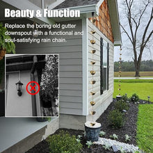 HCZKIUJ Brass Rain Chains for Gutters, 5 Cups per Meter, Hanging Rain Chain Rainwater Diverter with Hook, Antique Rain Gutter Downspout Chains (5m (16.4ft))