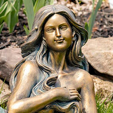 Zaer Ltd. Magnesium-Based Cement Mermaid Statues for Both Indoor and Outdoor Use (Lying Down Mermaid Finnleigh)
