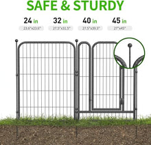 Dogelsy Decorative Garden Metal Fence 72ft (L)×40in (H) with 28 Panels 4 Gate Outdoor, No Dig Rustproof Wire, Animal Barrier Fencing for Outdoor Yard Patio Flower Bed,（Black-Silver）