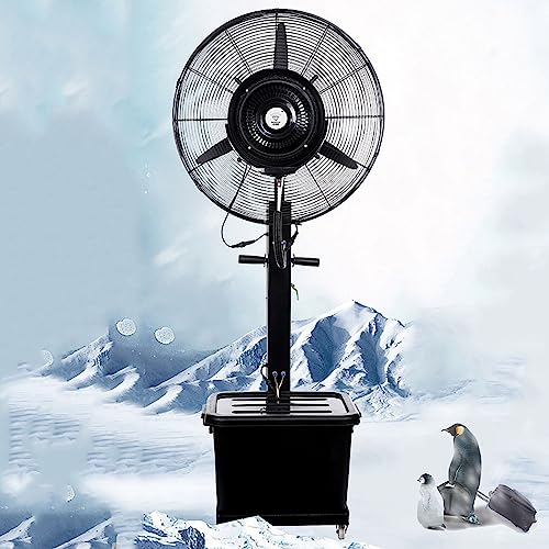 CUTPOIY Patio Misting Fan with Pedestal, 3 Speeds, 180° Oscillation, 45L Tank, for Outdoor Cooling, Restaurants, Garage, 71cm/28in