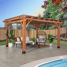 Backyard Discovery Beaumont 14' x 12' Cedar Wood Pergola Kit Light Brown