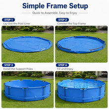 Round Above Ground Pool, Steel Frame Swimming Pool for Backyard Family Fun