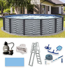 Blue Wave NB19833 Affinity 18-ft Round 52-in Deep Above Ground Swimming Pool Gray