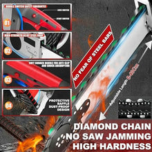 Electric Chainsaw, Wired Chainsaw-3m Power Cable, 5800/6500w Handheld Brushless Chainsaw, Concrete Cutting Chain Saw for Slotted Rebar, Marble, Bricks and Marble