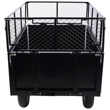 ATV Trailer Steel Dump Cart, 750lbs 22 Cubic Feet Utility Trailer Lawn Garden Trailer with Heavy Duty Tow Behind Carts and Removable Sides for Tractors, ATV, UTV, Lawn Mowers