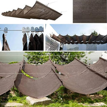 FENGZEQUAN Pergola Cover Shade Canopy, Retractable Awning Sun Shades Outdoor Patio Pergolas Kit for Deck Backyard Gazebo, Wave Shade Sail with Hardware Wire Cable(W1.5*L11m/W4.92*L36.08ft)