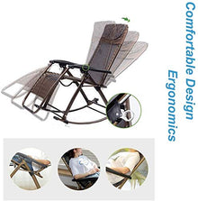 Lightweight Rocking Recliners Relaxing Armchair Adjustable Footrest and Backrest Ferroalloy Tube Rack No Need to Install for Beach Garden Etc (Color : B)