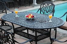 GrandPatioFurniture.com CBM Patio Elisabeth Collection Cast Aluminum 7 Piece Rosedown Dining Set with 2 Swivel Rockers 4 Arm Chairs SH257-2S4A CBM1290