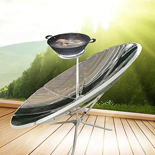 JYETAXDISS Portable Parabolic Solar Cooker, Outdoor Camping Concentrated Solar Oven, Focus Temperature: 700-1000°C, Suitable for Picnic, Camping, Travel,