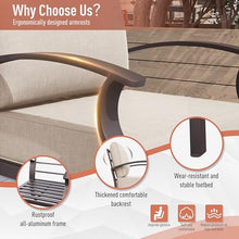 Kurapika Aluminum Patio Furniture Set 10-Seat Modern Metal Outdoor Conversation Set with Propane Fire Pit Table, Swivel Rocking Chairs, Sectional Sofa Sand