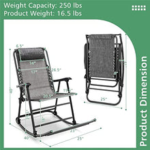 TEOYETTSF Patio Camping Rocking Chair Folding Footrest