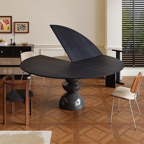 Blazea Black Foldable Table Round Top, Fold-in-Quarter Space Saving Large Wood Table Top Only, Folding Banquet Table Folding Table Top Board No Legs(120 cm (47 inch))