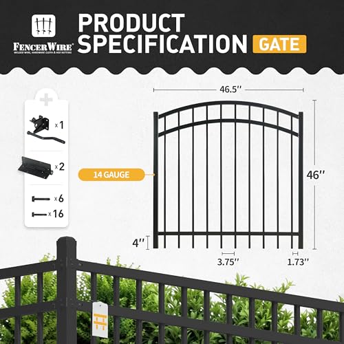 Fencer Wire Heavy Duty Flat Top X-Pattern Decorative Fence Gate Black, 4FT x 4FT, Pack of 10