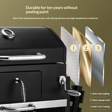 Outdoor Charcoal Barbecue Grill with Infinite Temperature Control